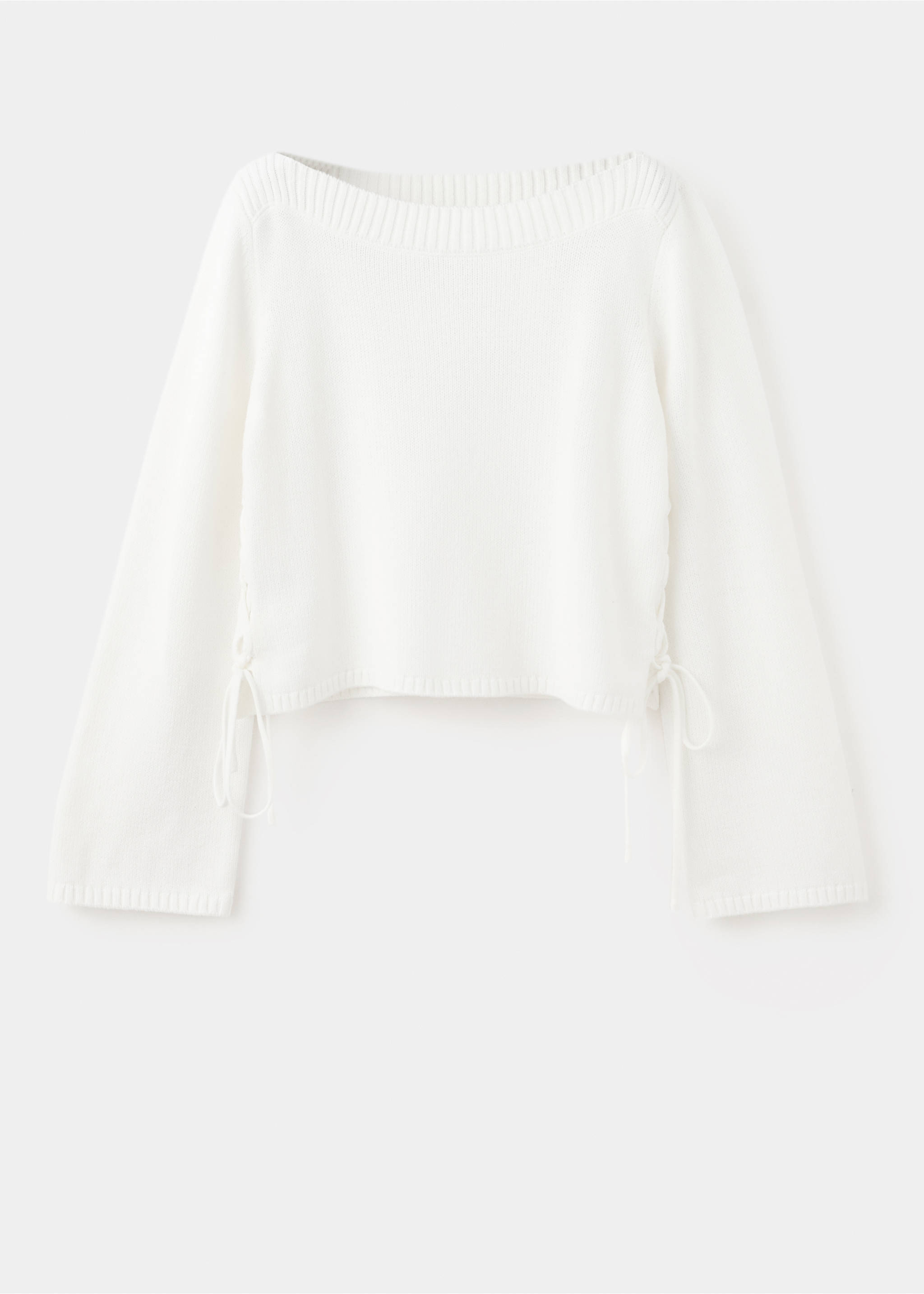 Pull maille ouvertures nœuds - Article sans modèle, Blanc cassé. Ref: 37054091-00.