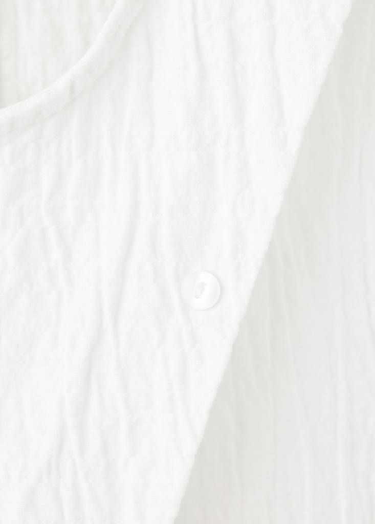 Textured detail slit top — Off White