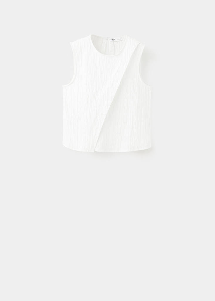 Textured detail slit top — Off White