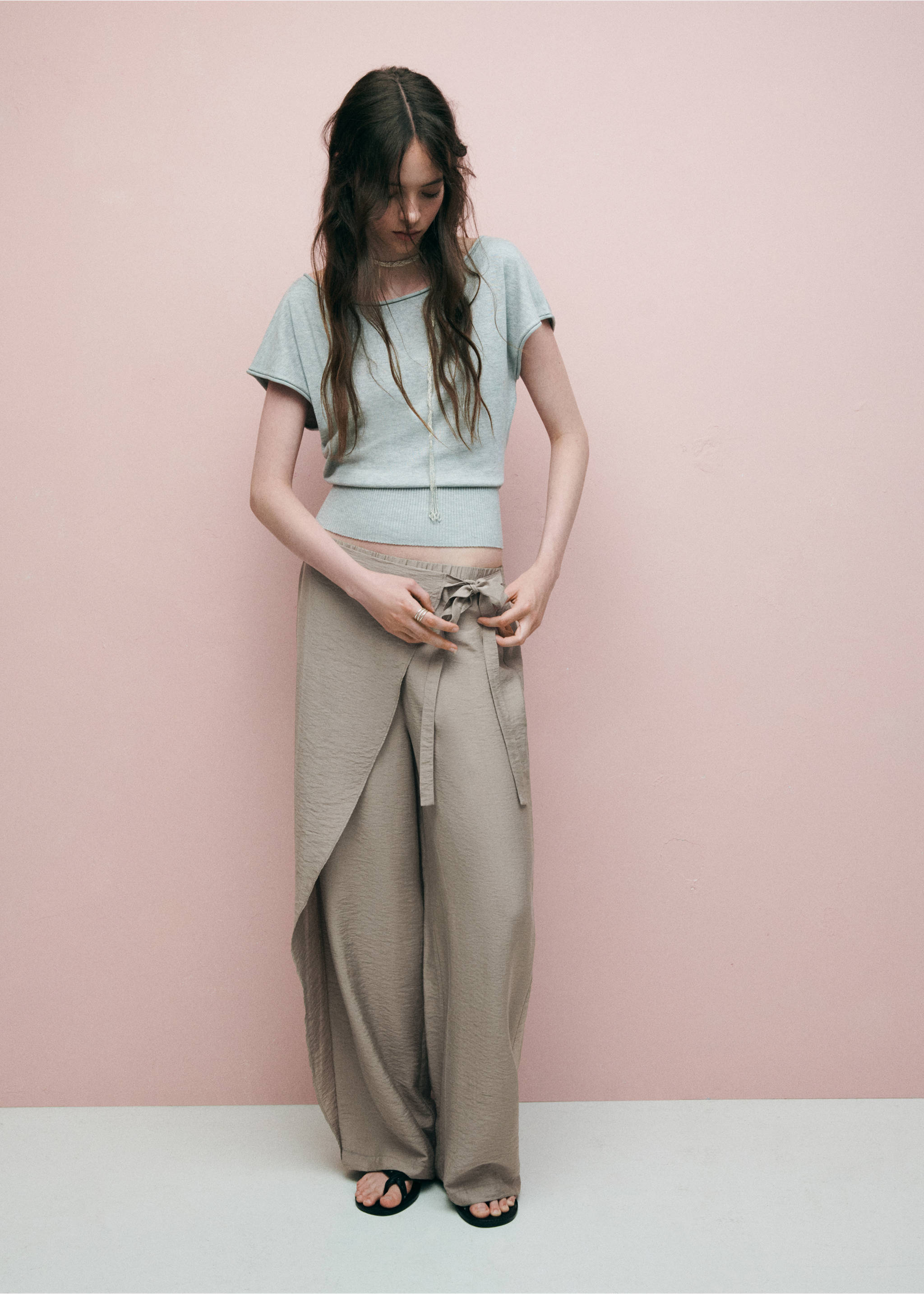 Wide-leg pareo trousers - General plane, Medium Brown. Ref: 37054093-00.