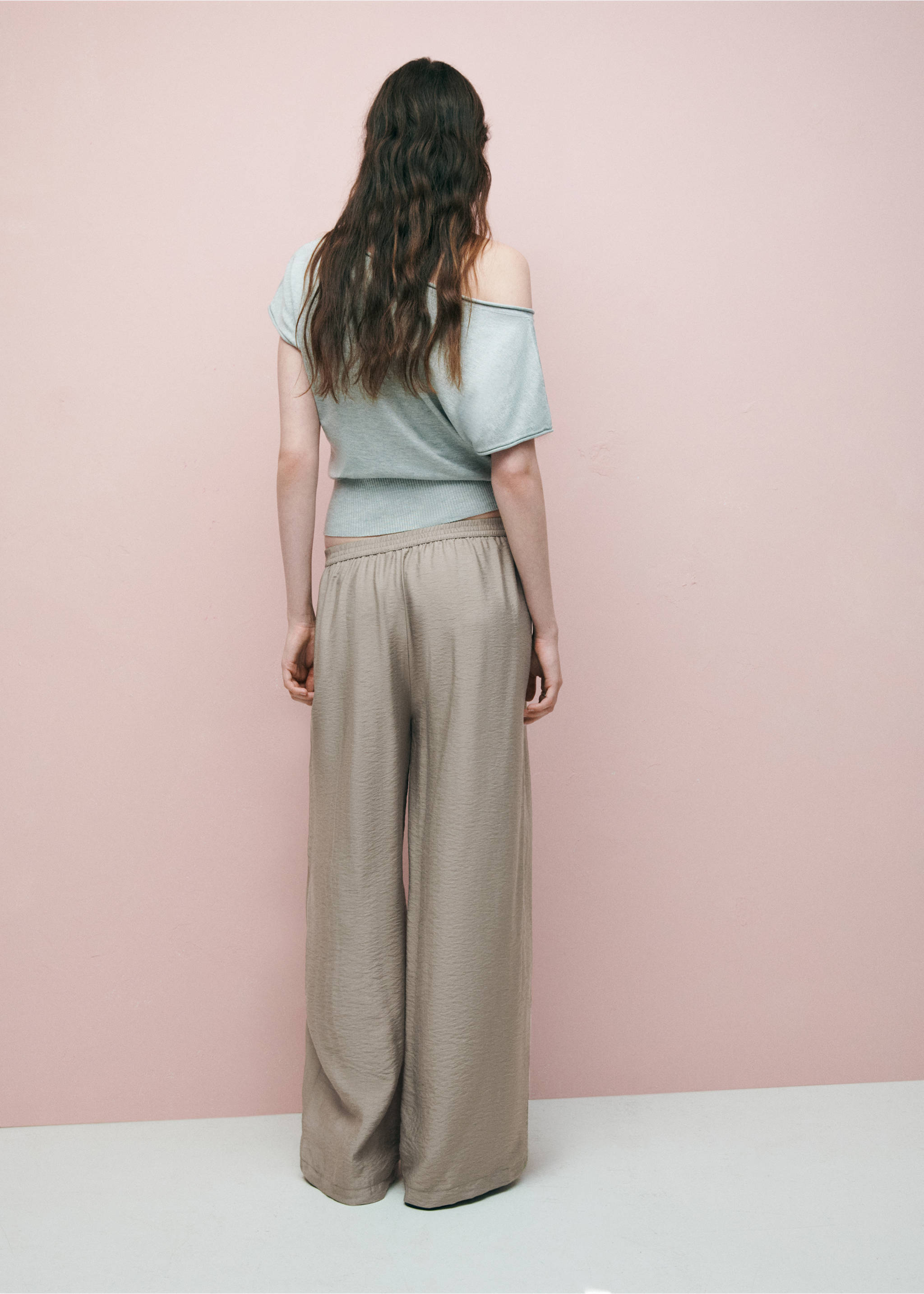 Wide-leg pareo trousers - Reverse of the article, Medium Brown. Ref: 37054093-00.