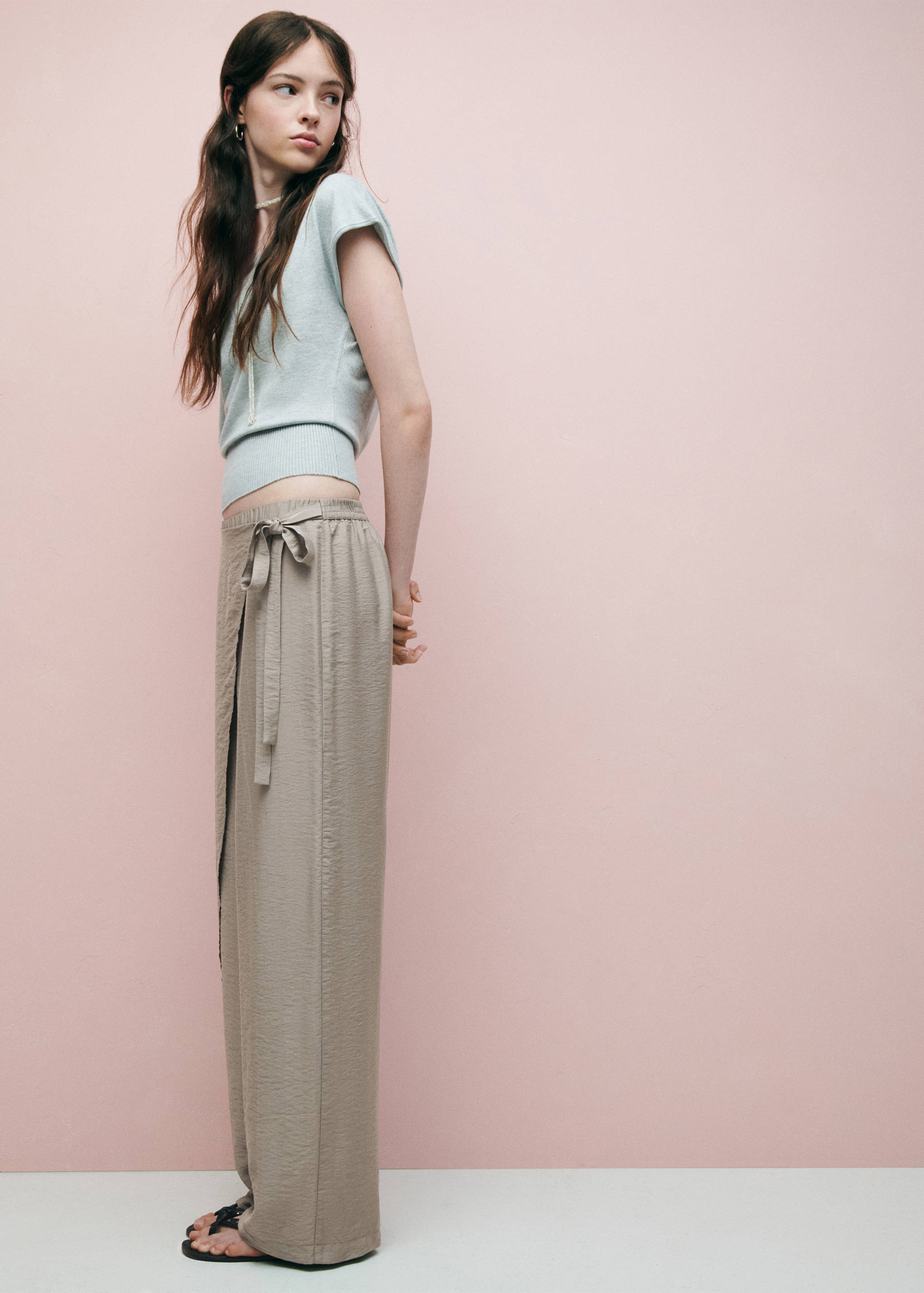 Wide-leg pareo trousers - Details of the article 1