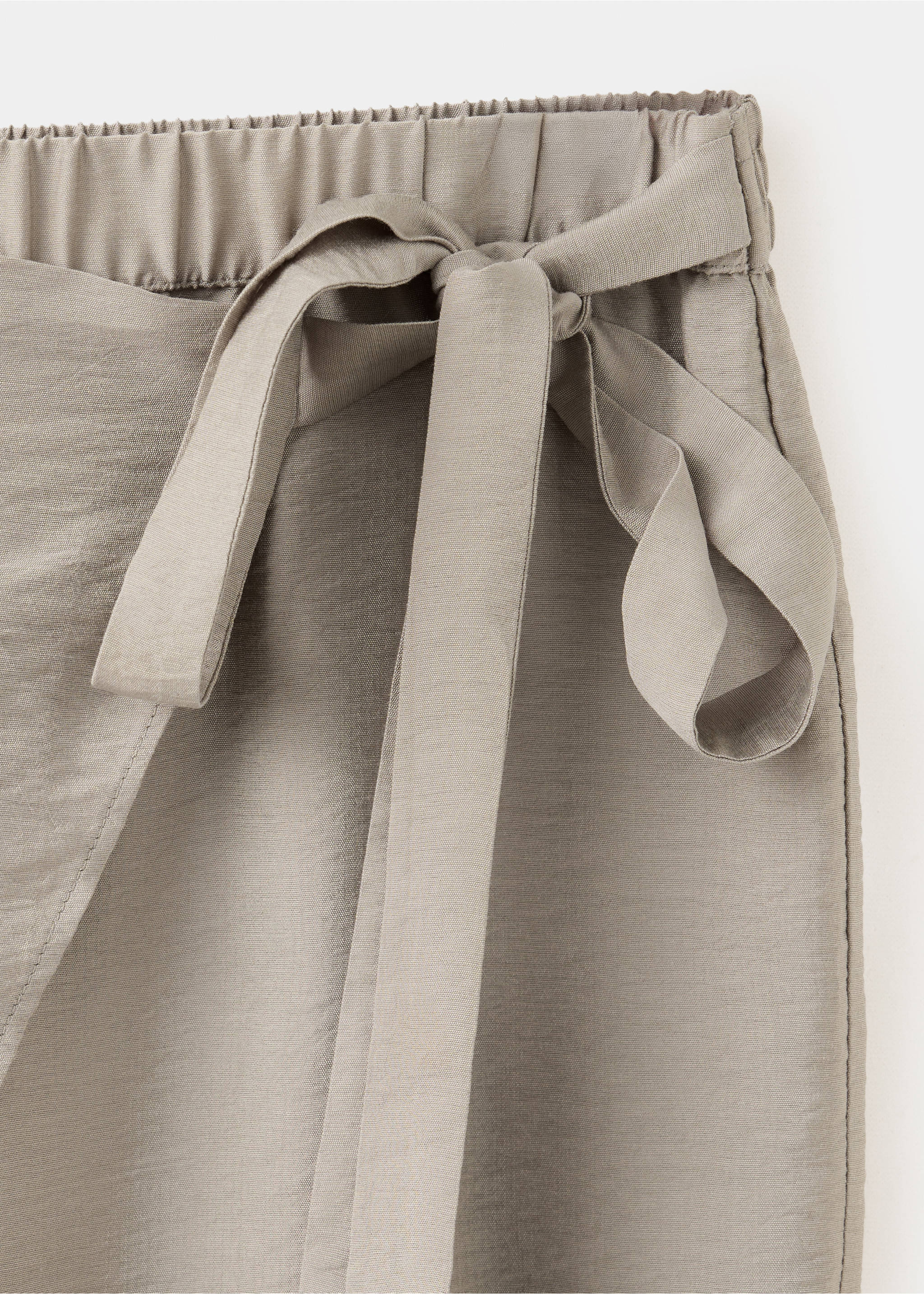 Wide-leg pareo trousers - Details of the article 8, Medium Brown. Ref: 37054093-00.