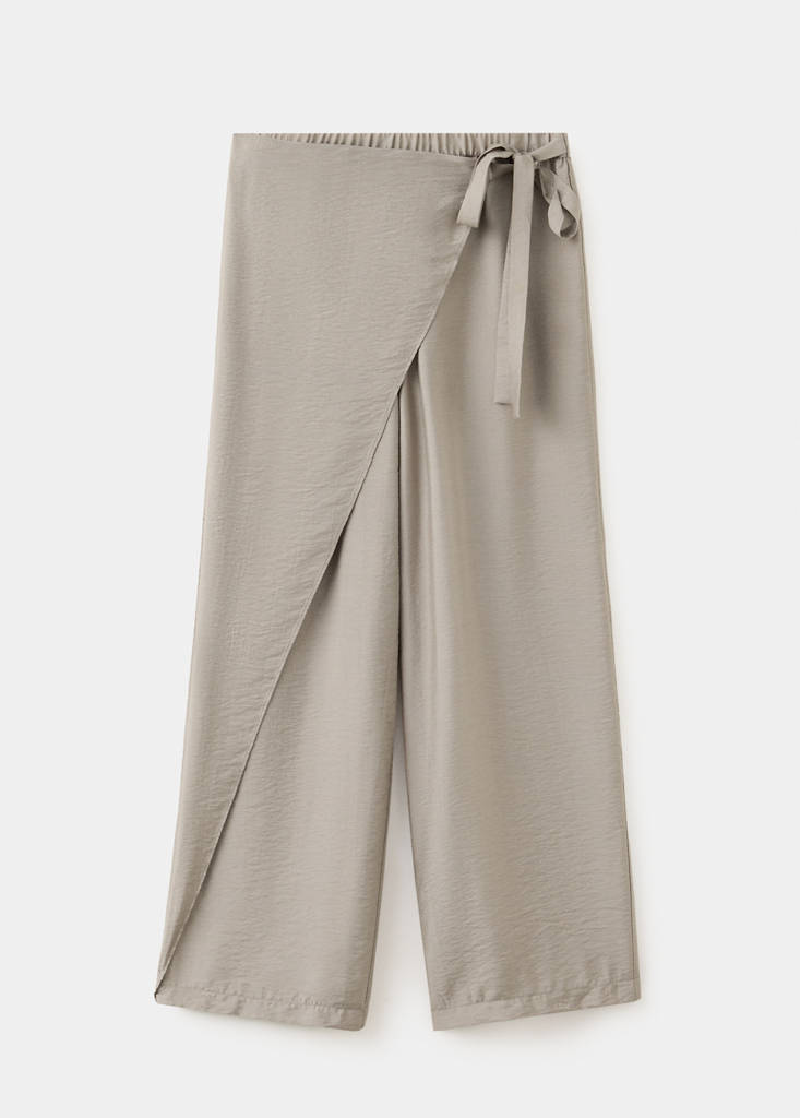 Wide-leg pareo trousers — Medium Brown