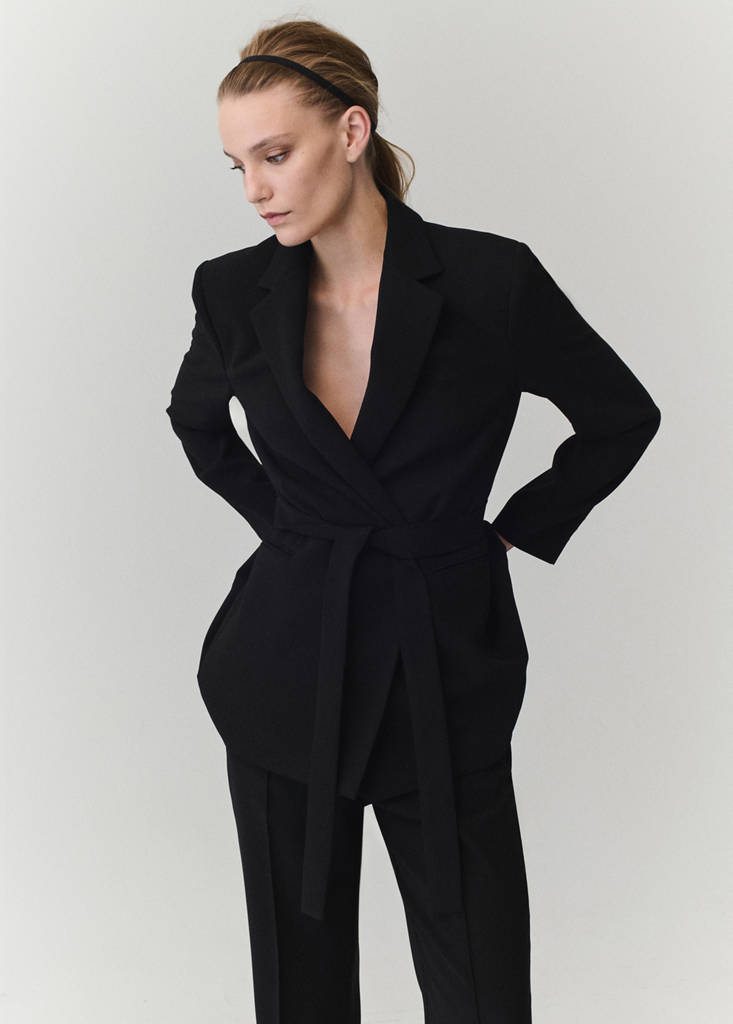 Flared trousers with seams — Black