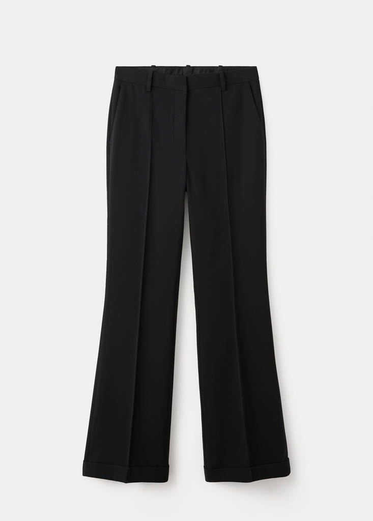 Flared trousers with seams — Black