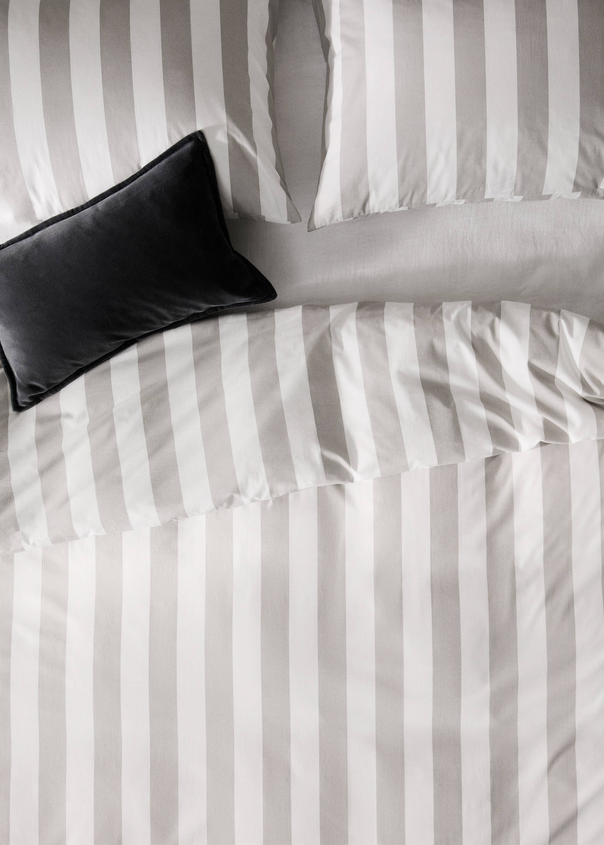 Percale cotton duvet cover 200 thread count wide stripe print Bed 135/140 cm - Details of the article 7