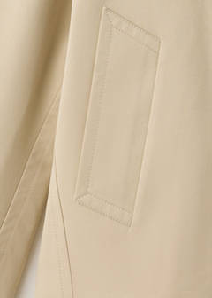 Short trench coat with wide lapels — Beige 7