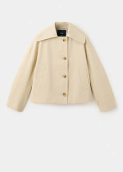 Short trench coat with wide lapels — Beige 5
