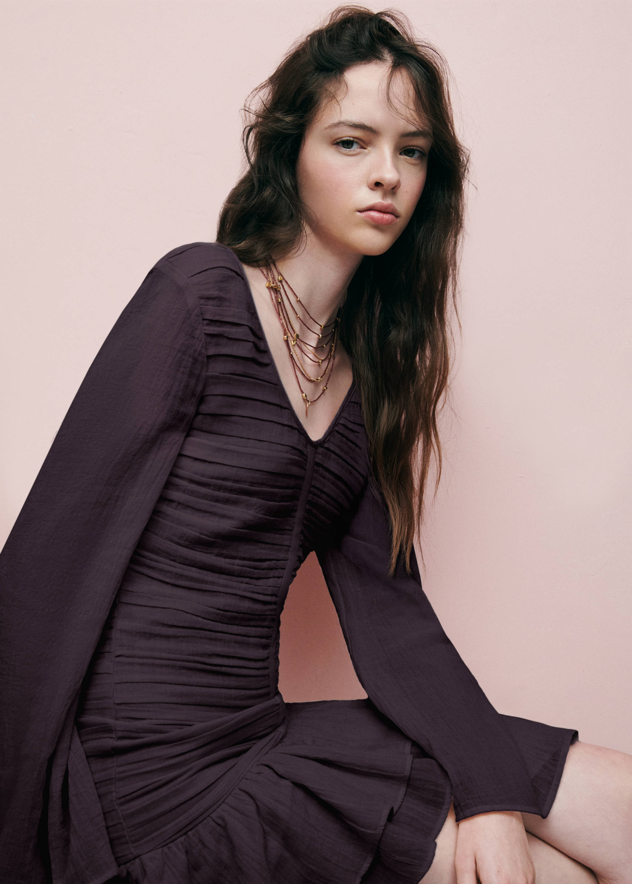 Draped Cotton Dress - Details of the article 1
