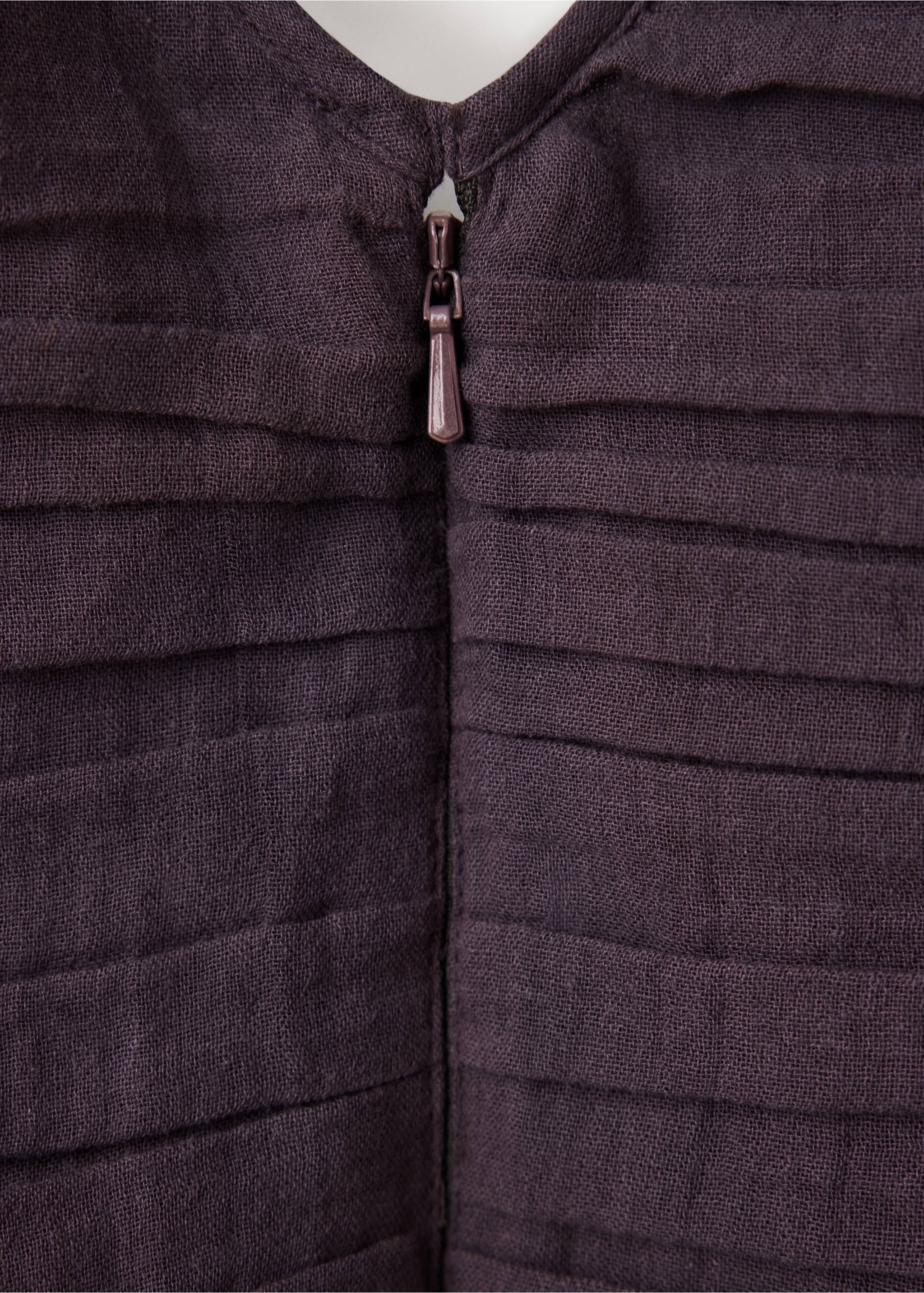 Draped Cotton Dress - Details of the article 0, Brown. Ref: 37054103-00.
