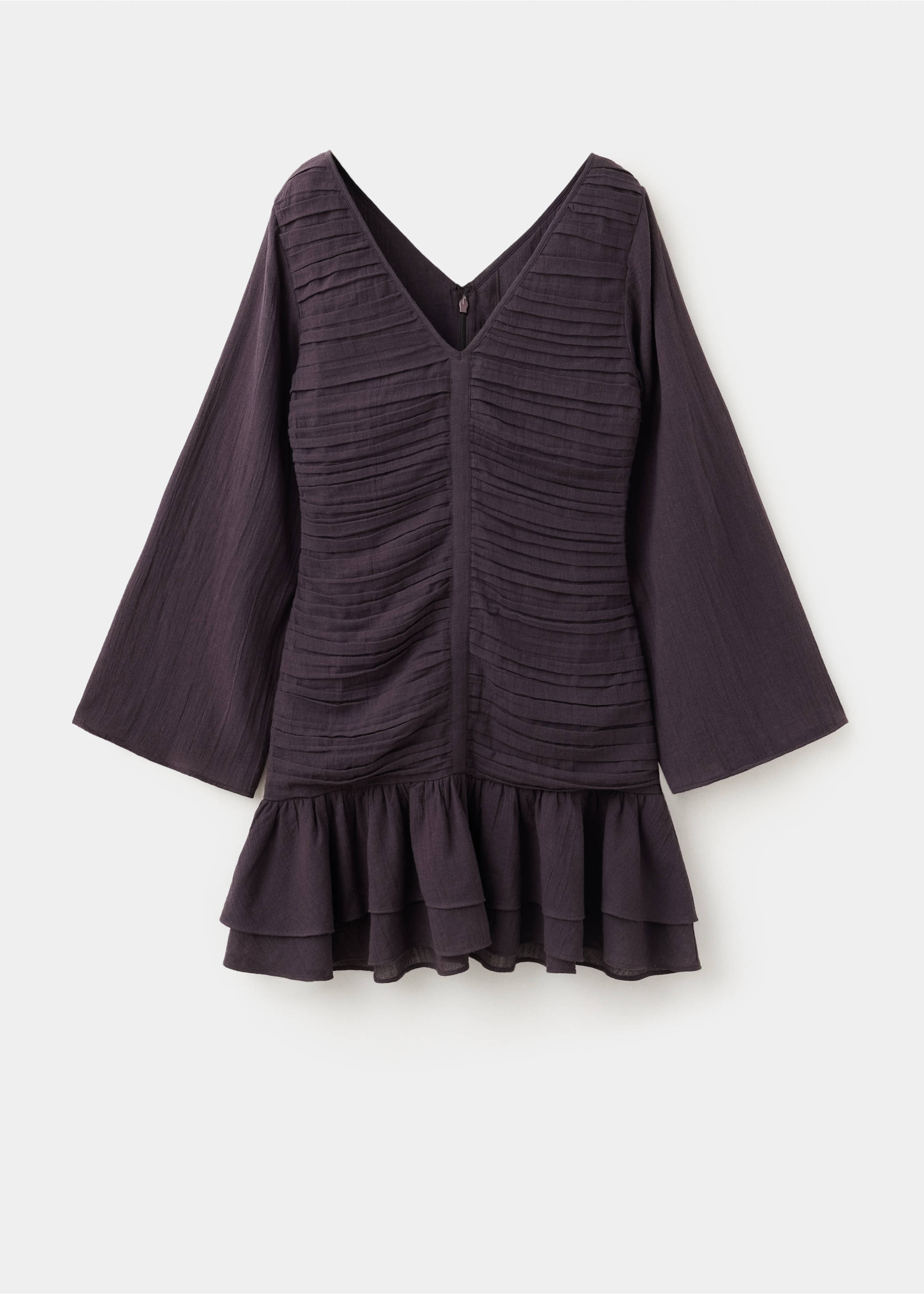 Draped Cotton Dress - Article without model, Brown. Ref: 37054103-00.