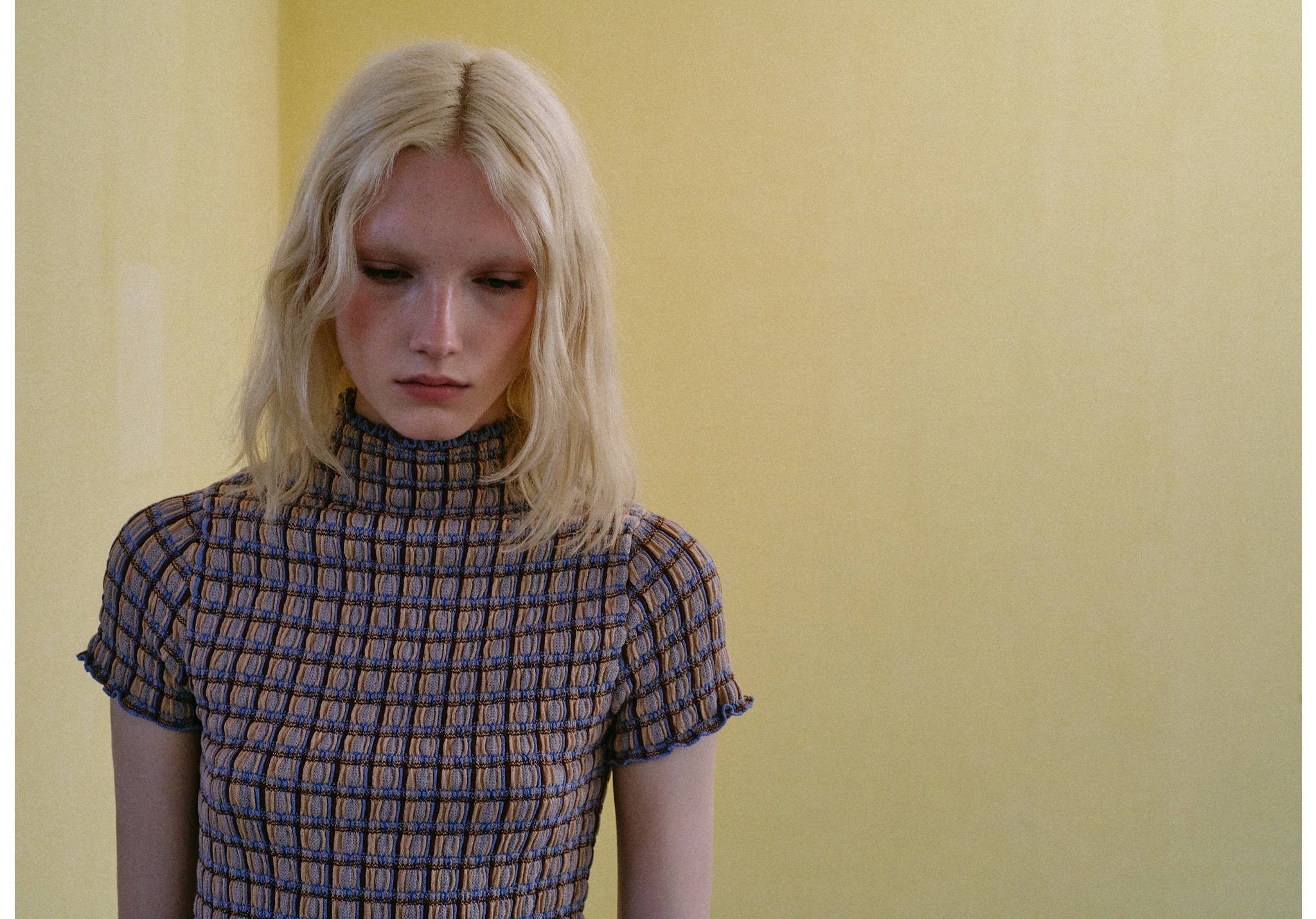 Fine knit checked jumper - Panoramic plane
