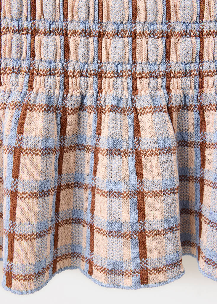 Square textured sweater — White