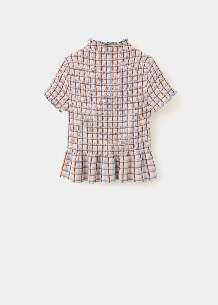 Square textured sweater — White
