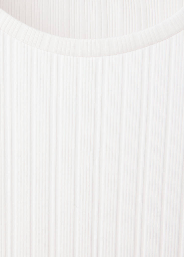 Ribbed T-shirt with ruched detail — Off White