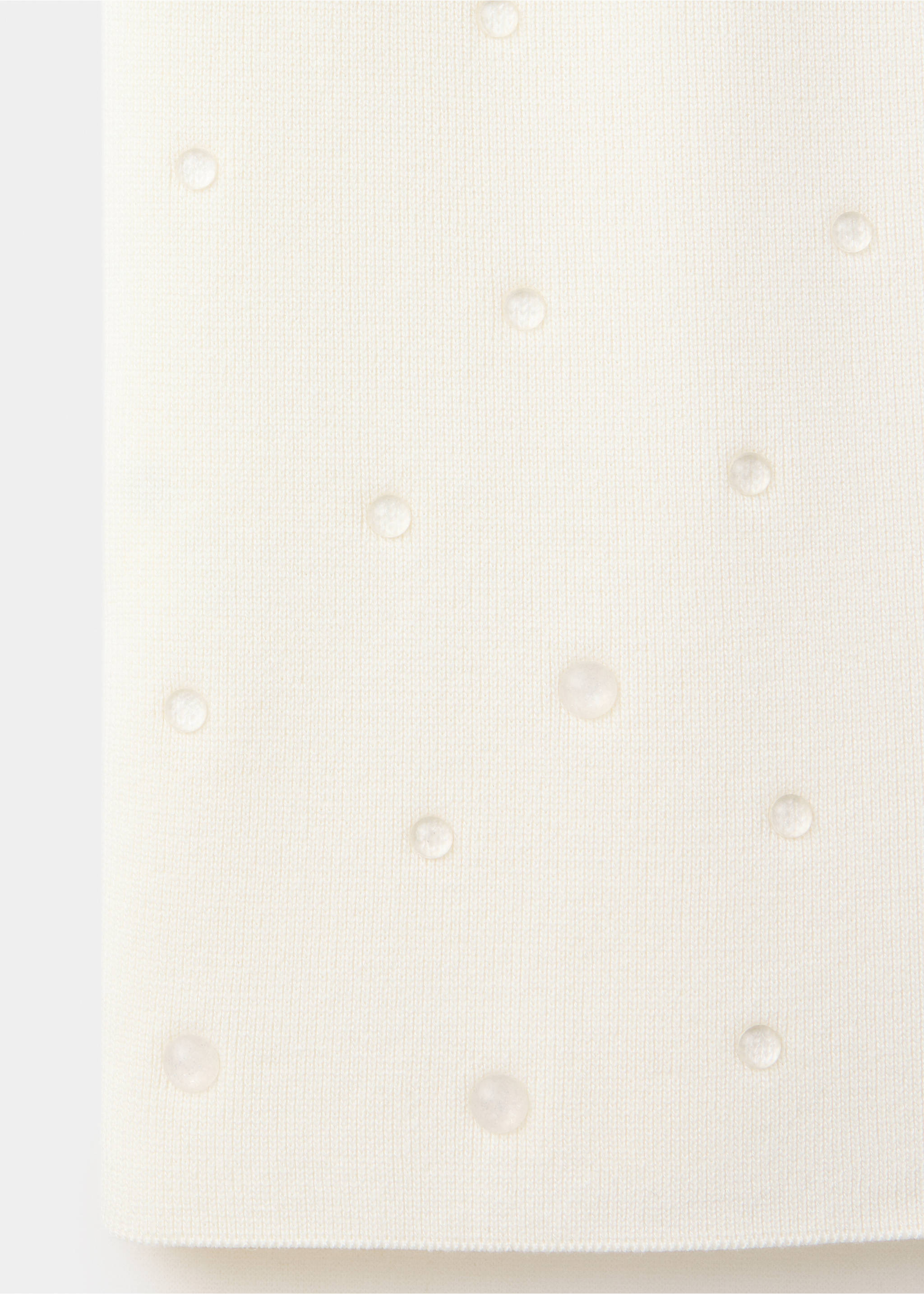 Transparent-pearl knit skirt - Details of the article 8, Ecru. Ref: 37054107-00.