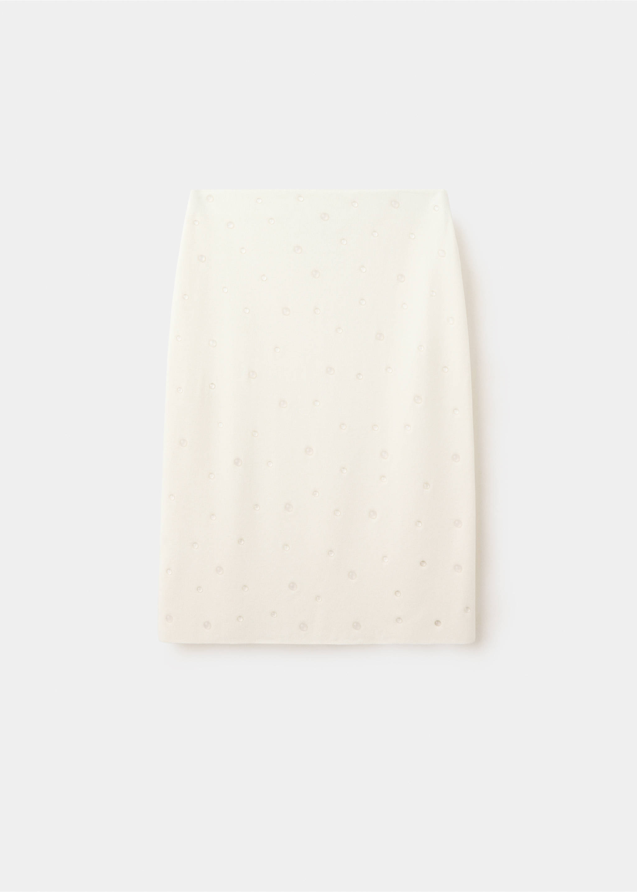 Transparent-pearl knit skirt - Article without model, Ecru. Ref: 37054107-00.