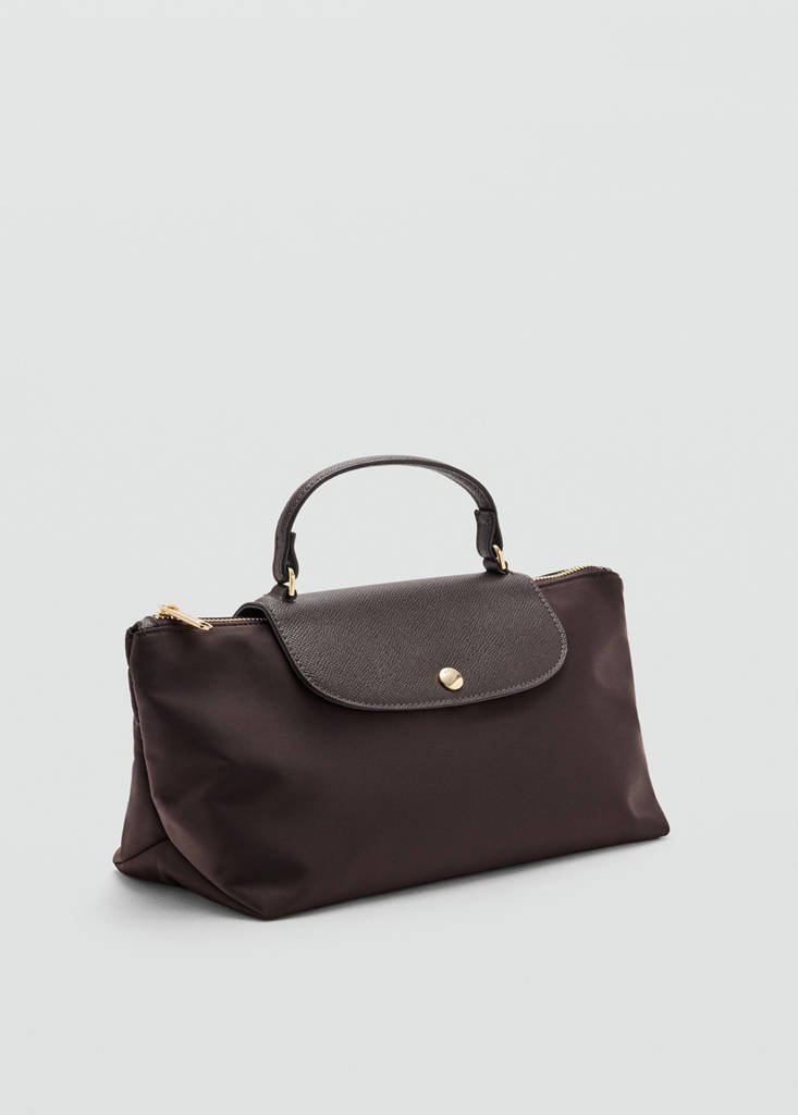 Nylon toiletry bag with handle — Chocolate