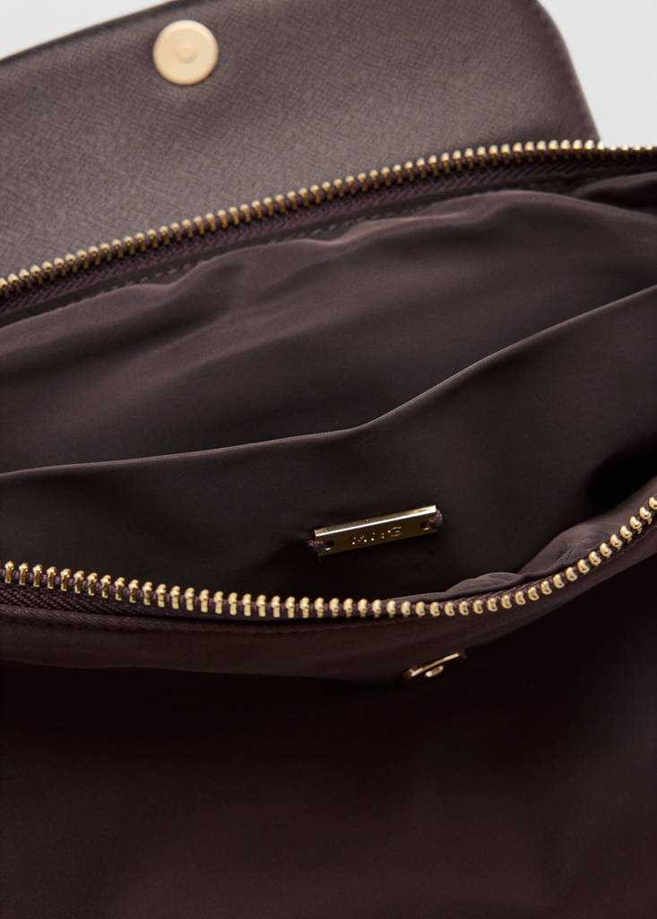 Nylon toiletry bag with handle — Chocolate