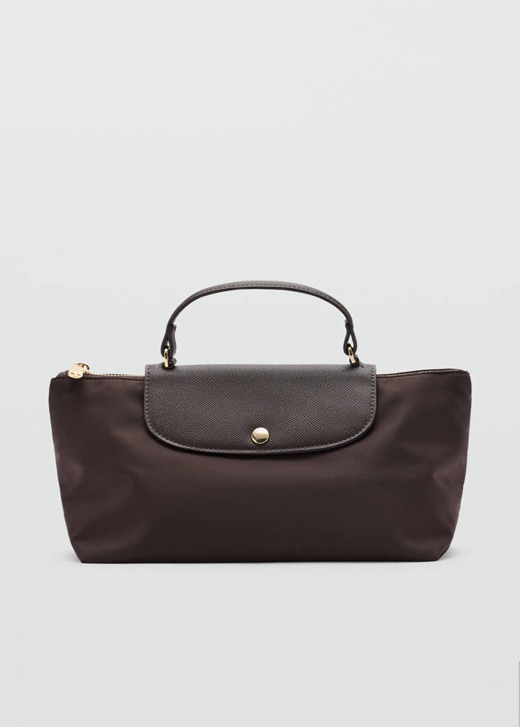 Nylon toiletry bag with handle — Chocolate