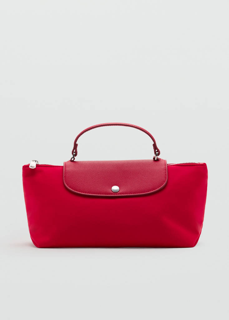 Nylon toiletry bag with handle — Red