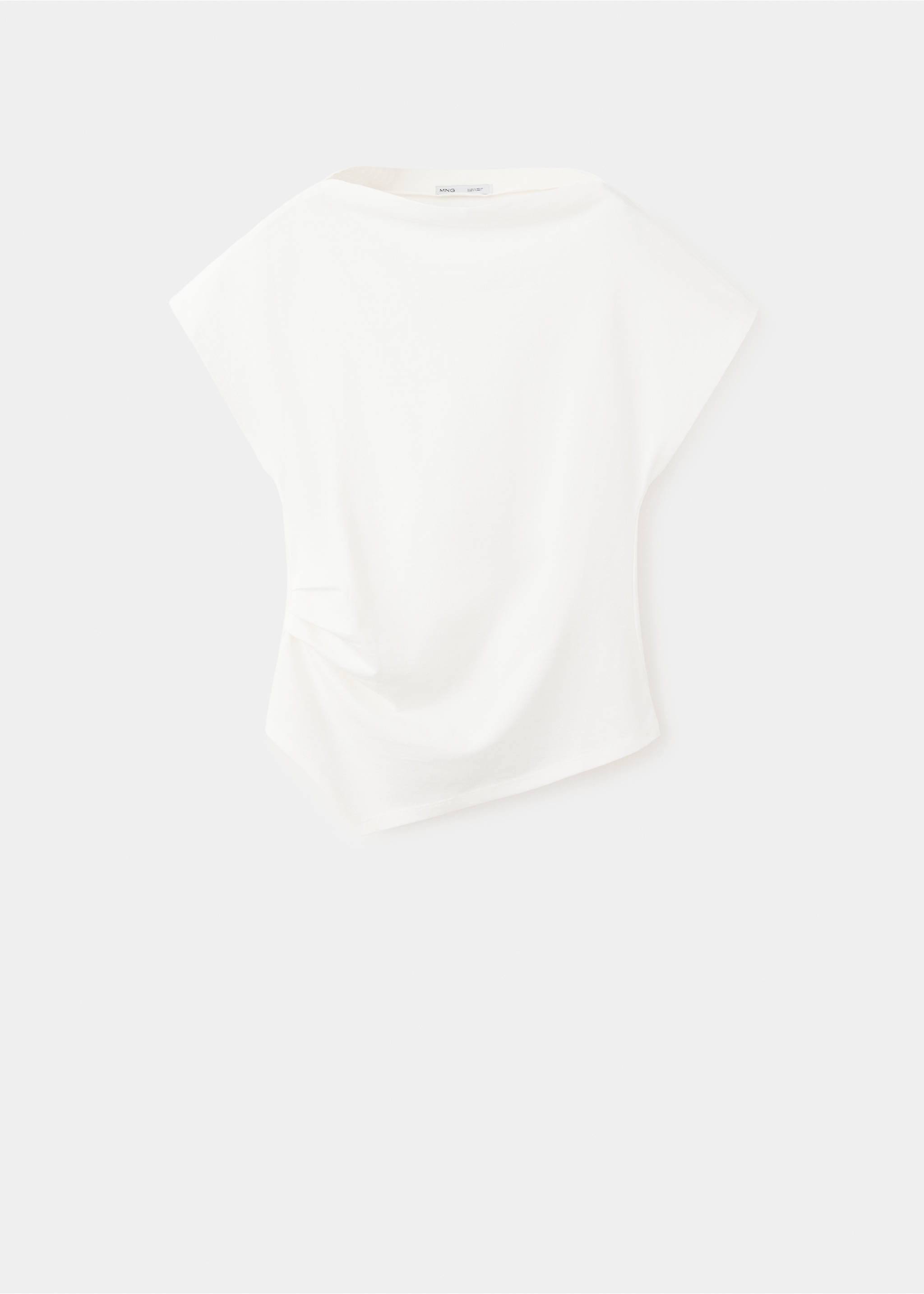 Camiseta algodón bajo asimétrico - Artículo sin modelo, Blanco roto. Ref: 37054110-00.