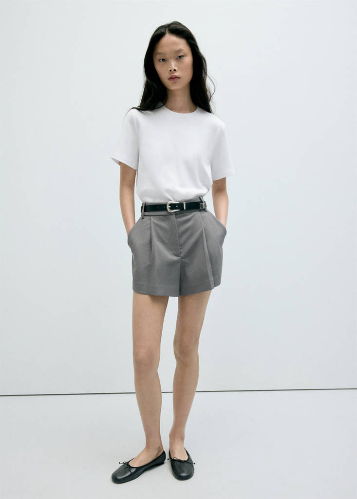 Rounded neck cotton t-shirt — White