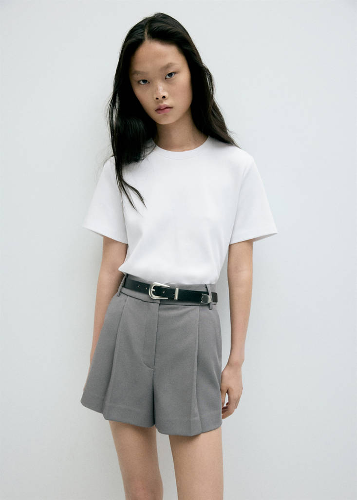 Rounded neck cotton t-shirt — White