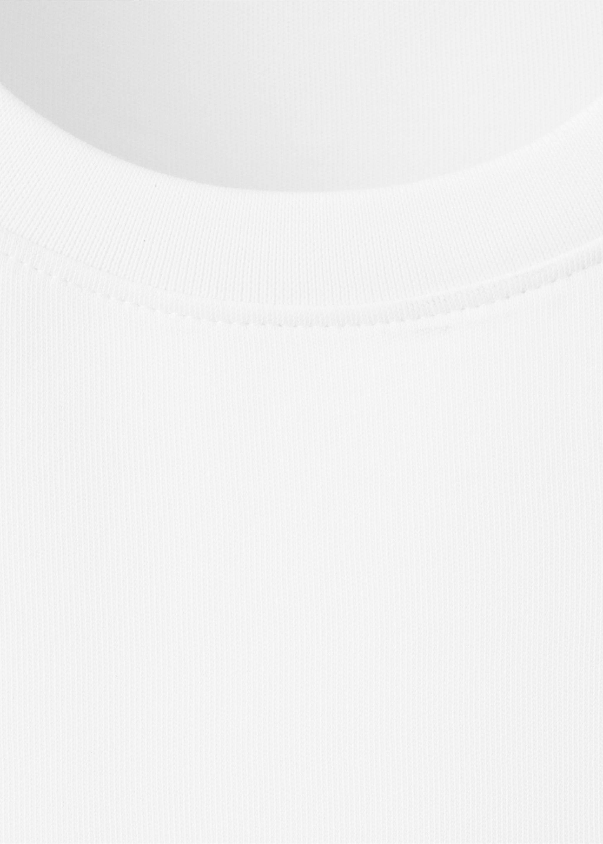 Rounded neck cotton t-shirt - Details of the article 8, White. Ref: 37054112-00.