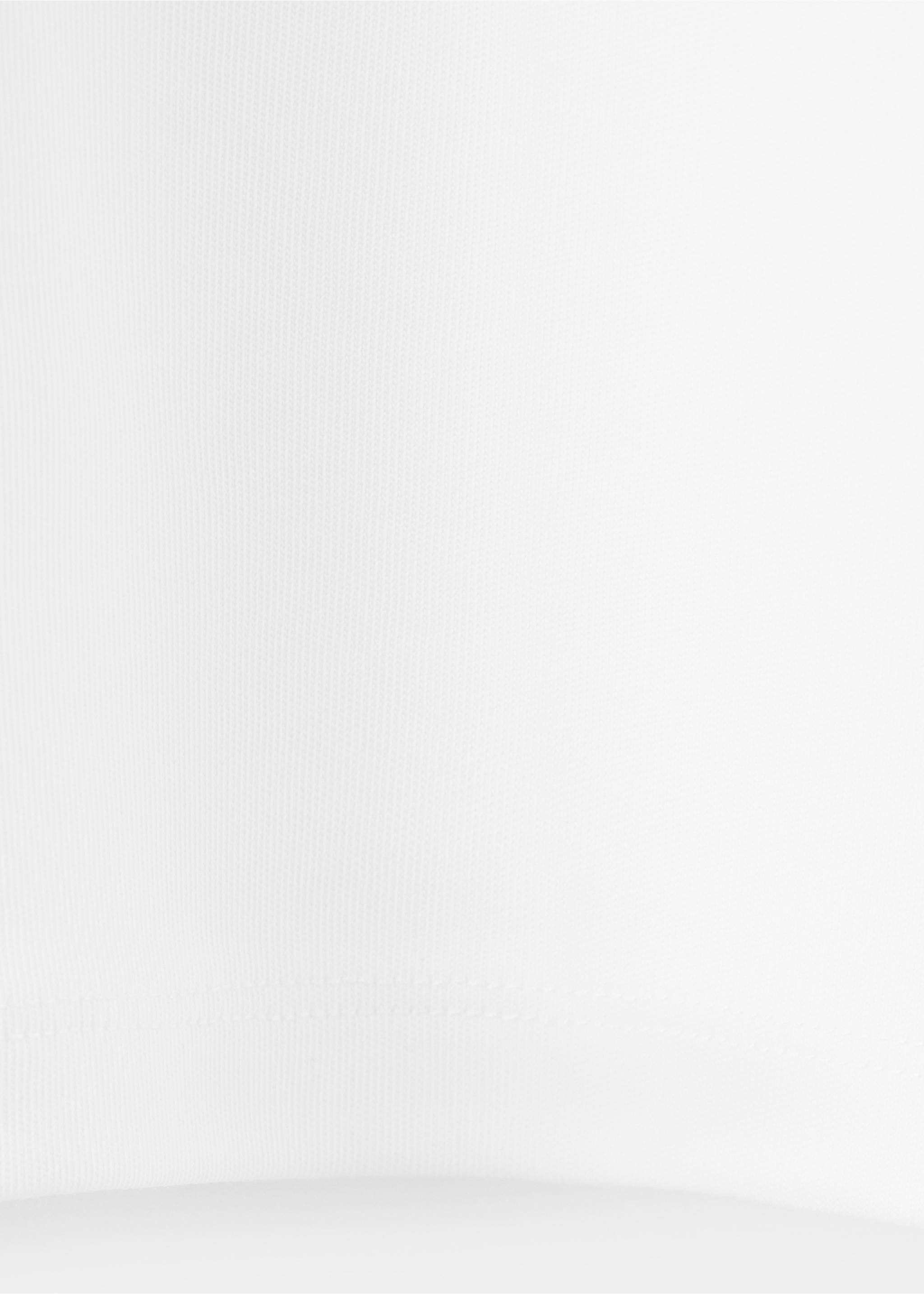 Rounded neck cotton t-shirt - Details of the article 0, White. Ref: 37054112-00.