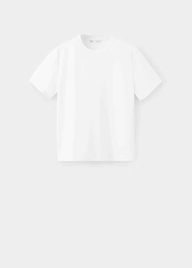 Rounded neck cotton t-shirt — White