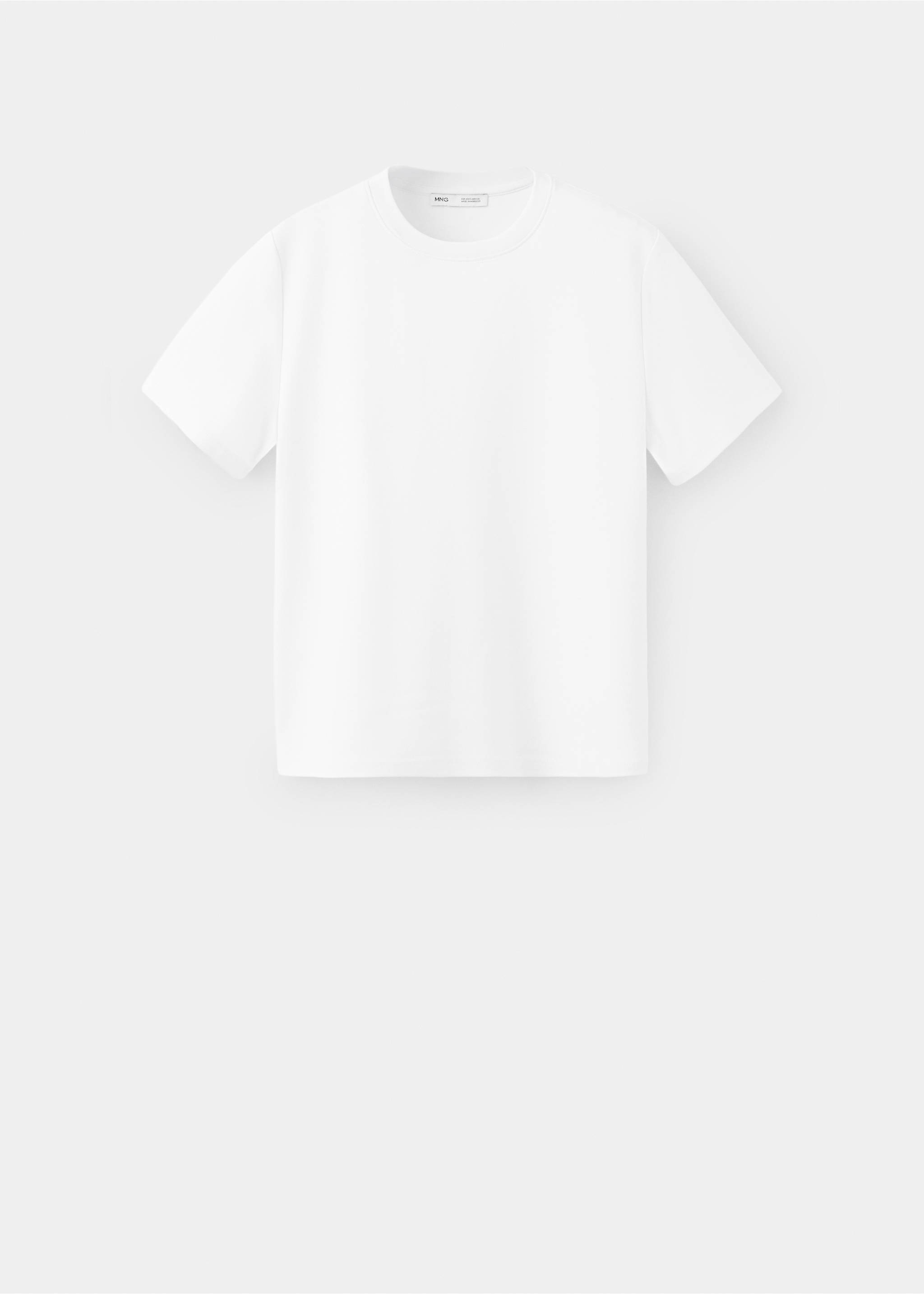 Rounded neck cotton t-shirt - Article without model, White. Ref: 37054112-00.