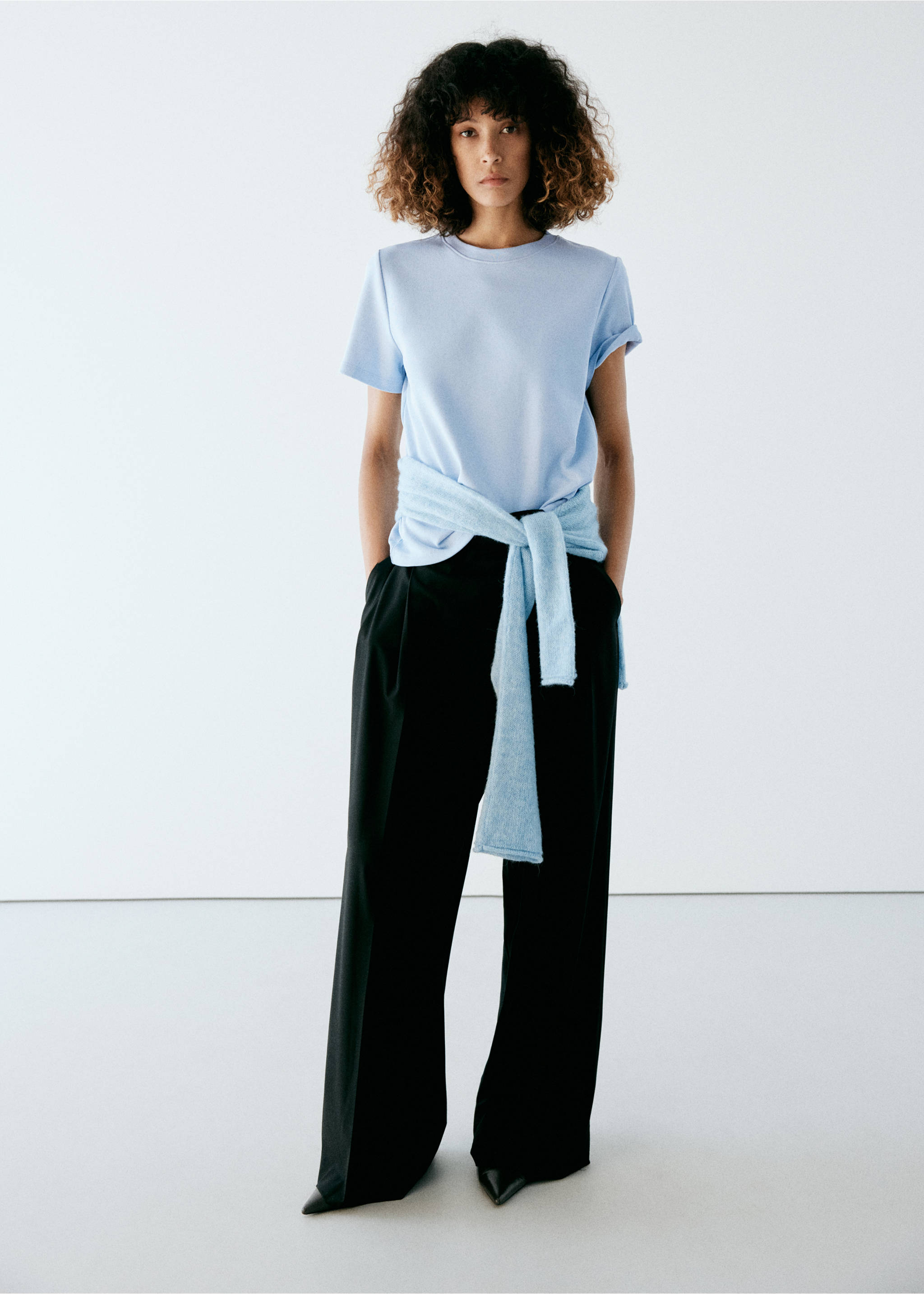 Rounded neck cotton t-shirt - General plane, Sky Blue. Ref: 37054112-00.