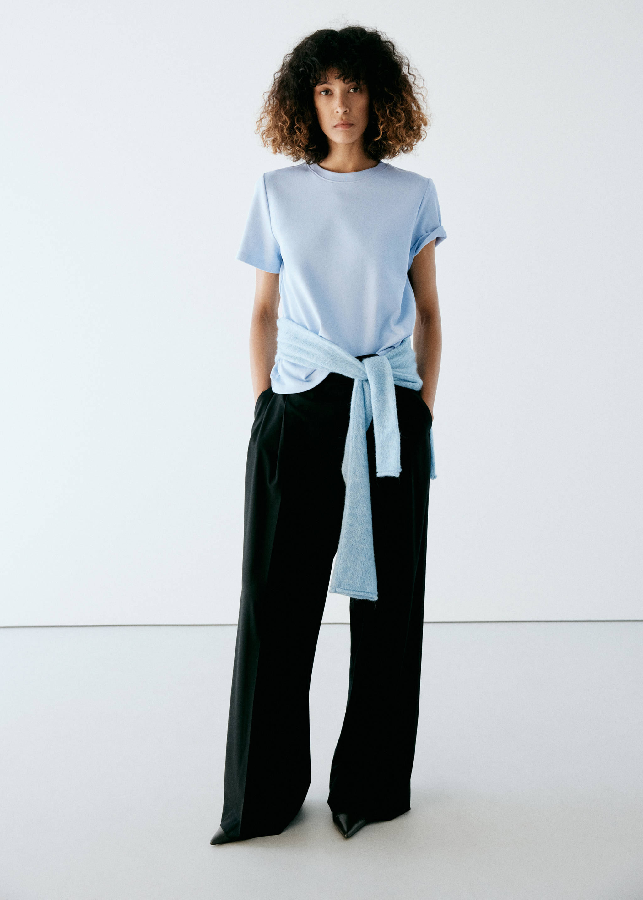 Rounded neck cotton t-shirt - General plane