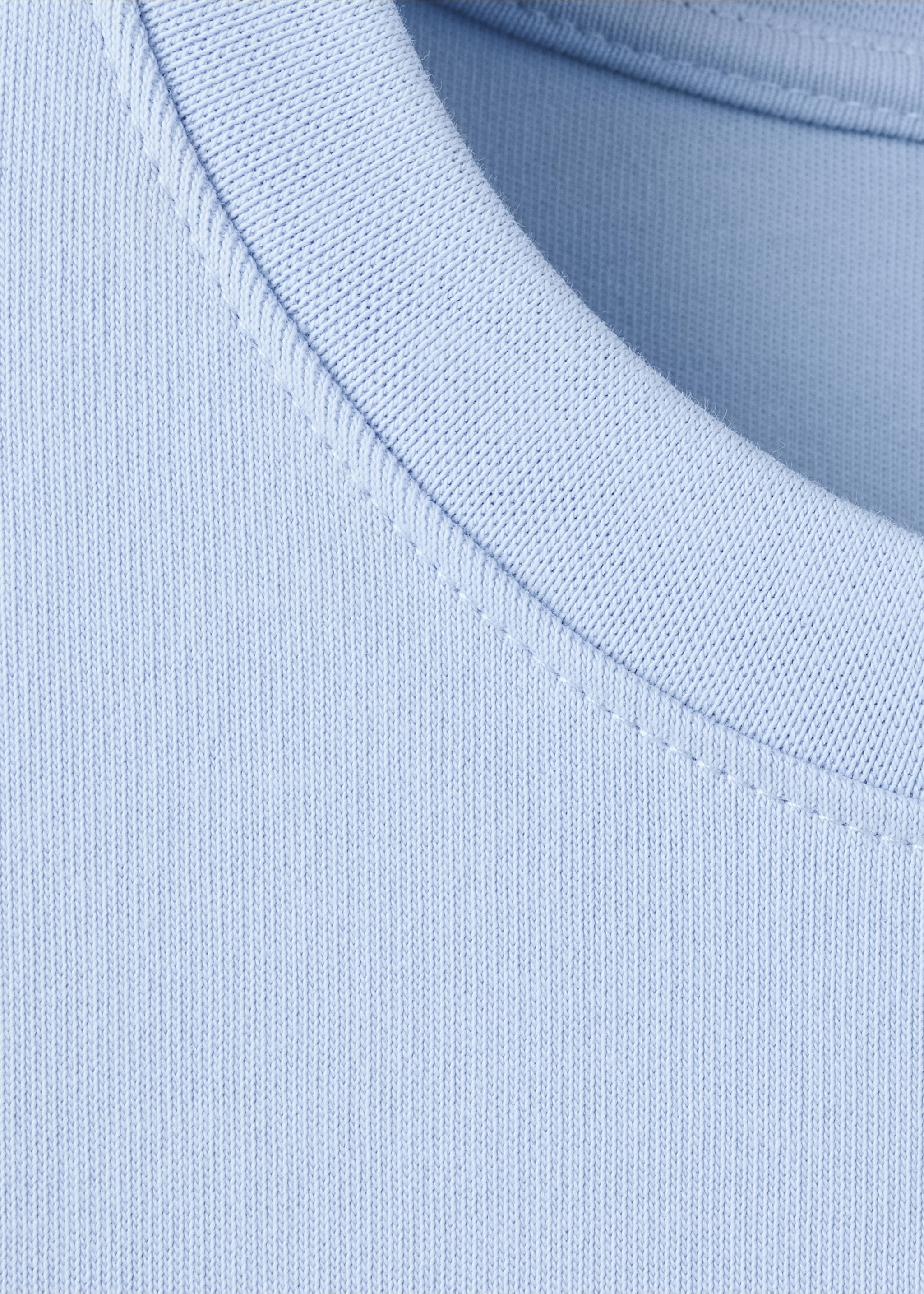 Rounded neck cotton t-shirt - Details of the article 8, Sky Blue. Ref: 37054112-00.