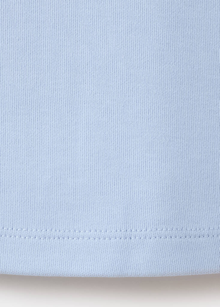 Rounded neck cotton t-shirt — Sky Blue