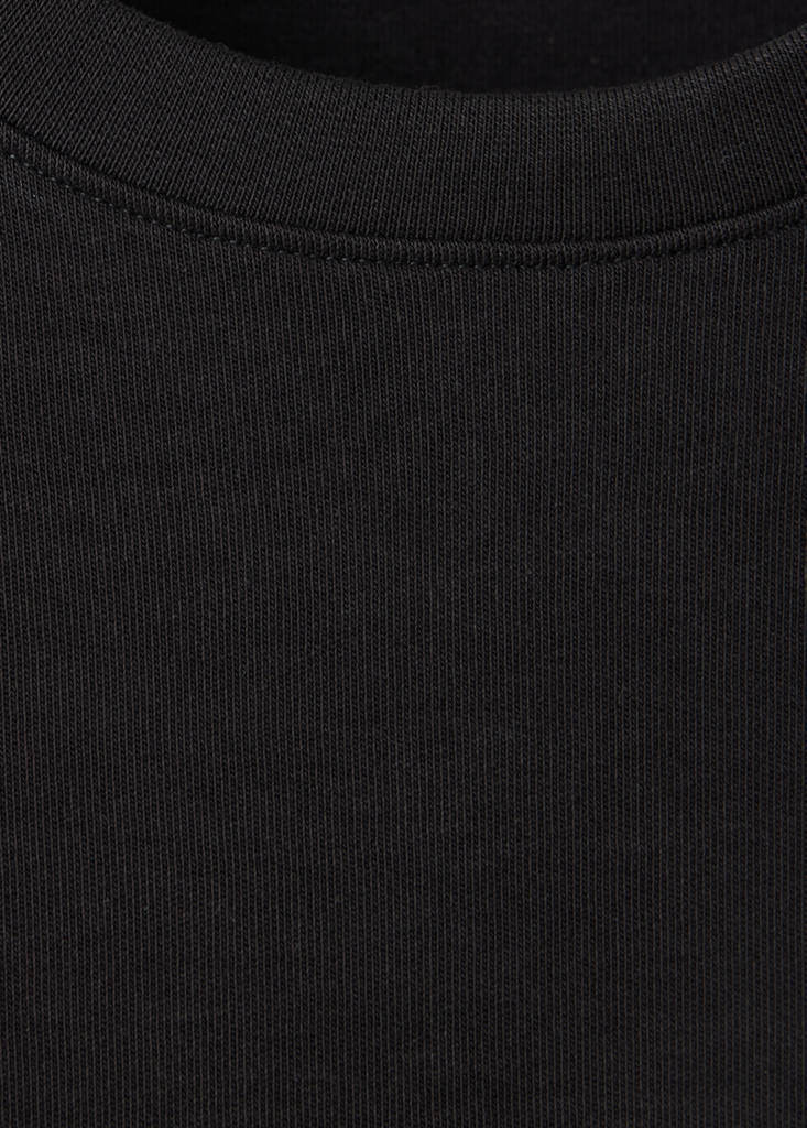 Rounded neck cotton t-shirt — Black