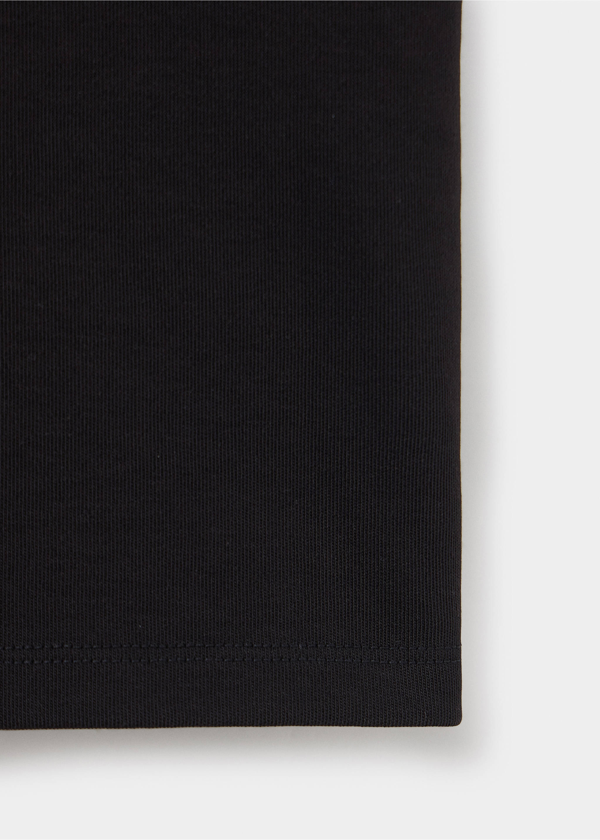 Rounded neck cotton t-shirt - Details of the article 0, Black. Ref: 37054112-00.