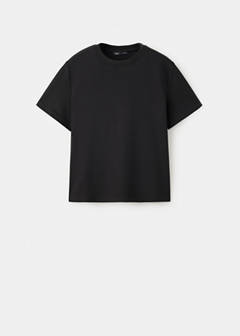 Rounded neck cotton t-shirt — Black 4