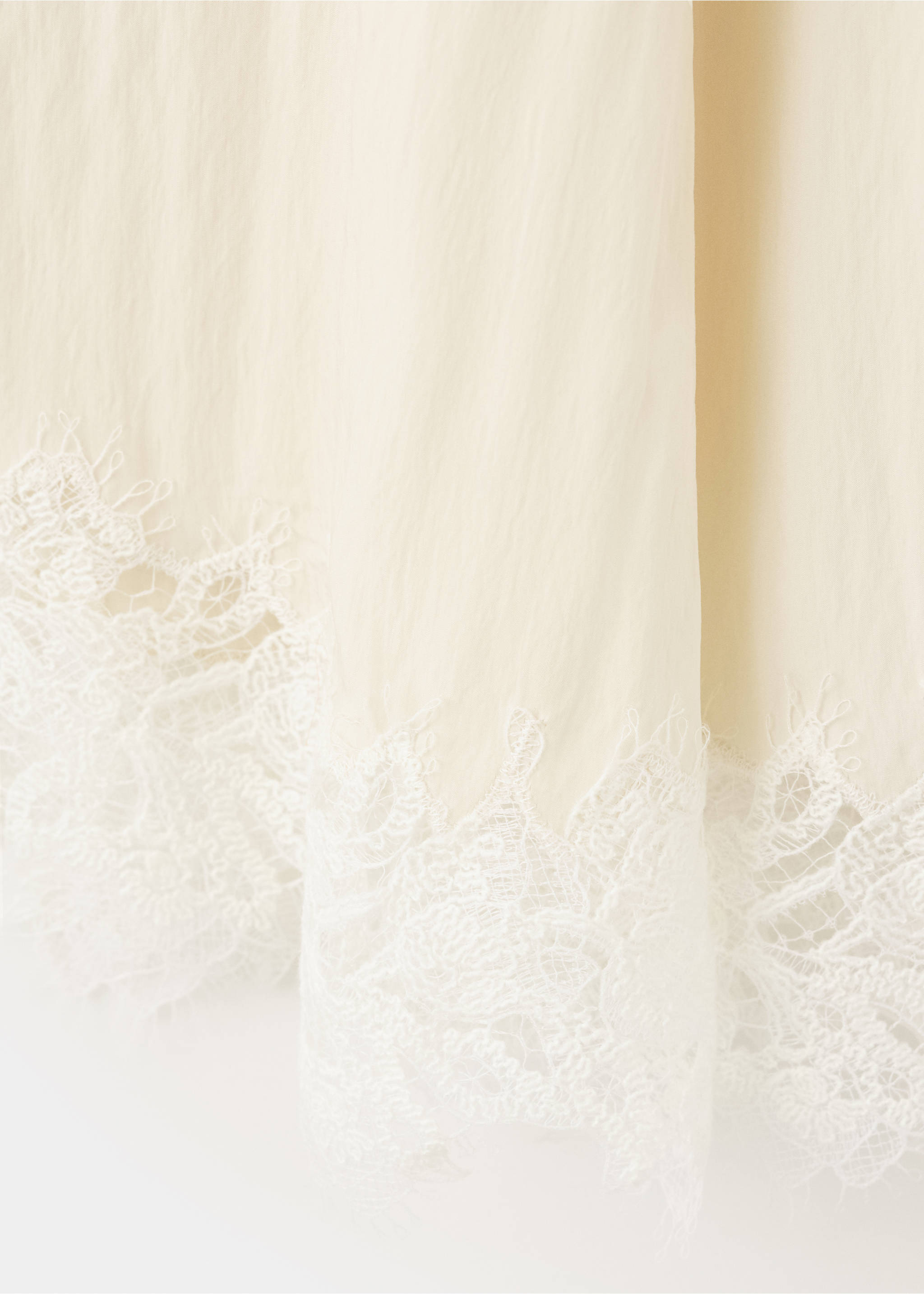 Jupe asymétrique avec détail dentelle - Détail de l'article 0, Écru. Ref: 37054113-00.