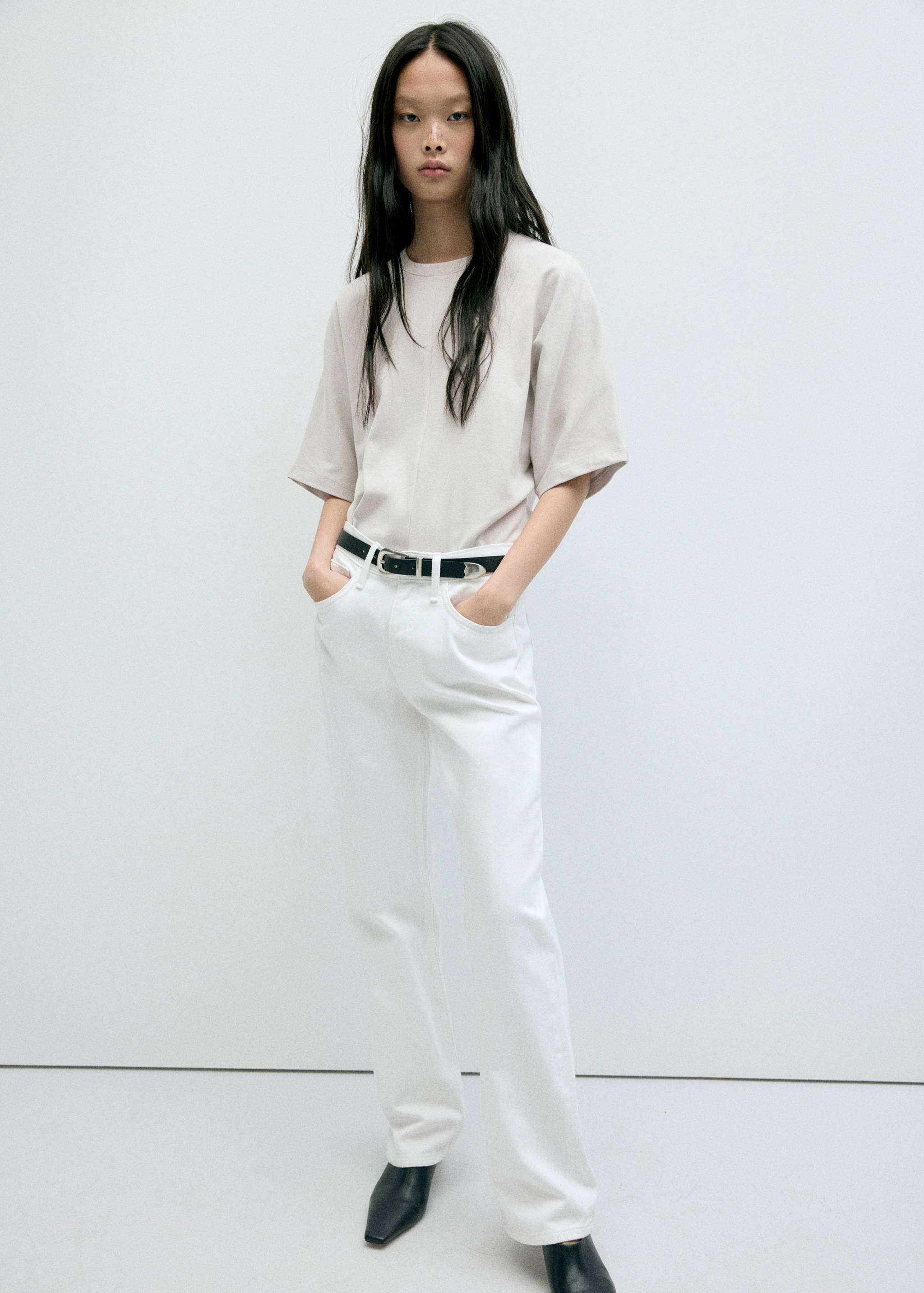 Oversized T-shirt with stitching detail - General plane