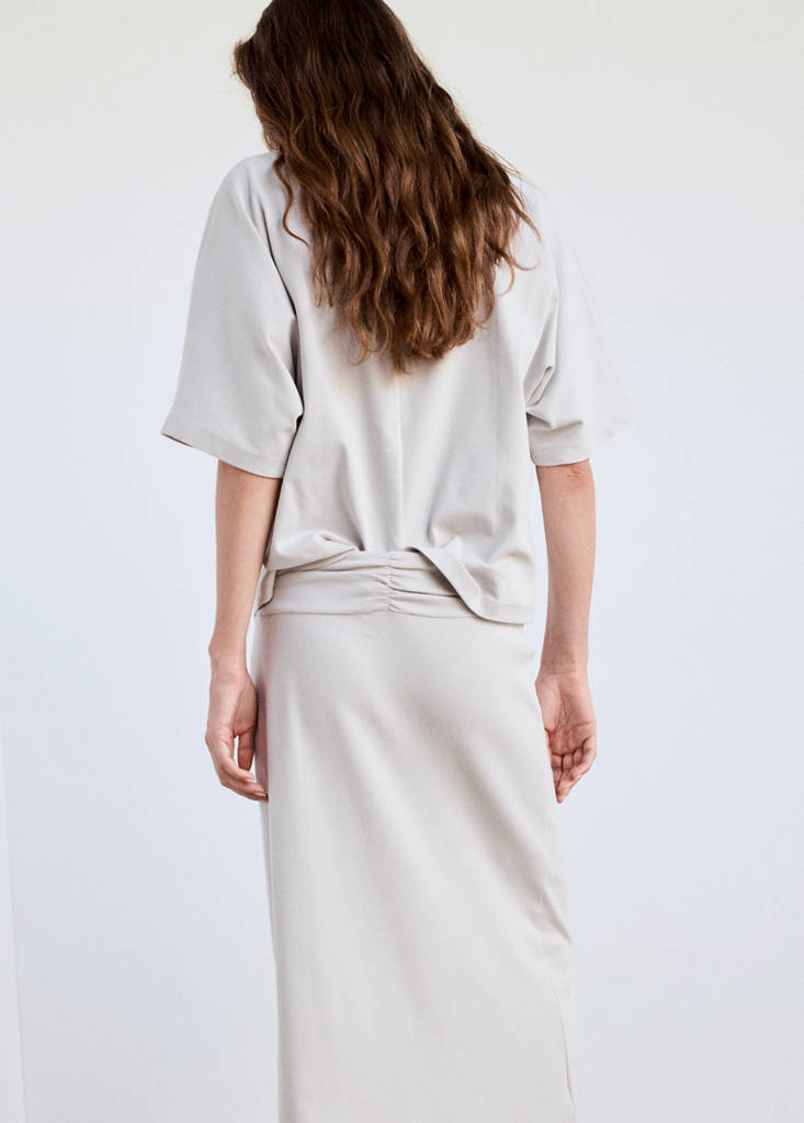 Oversized T-shirt with stitching detail — Grey