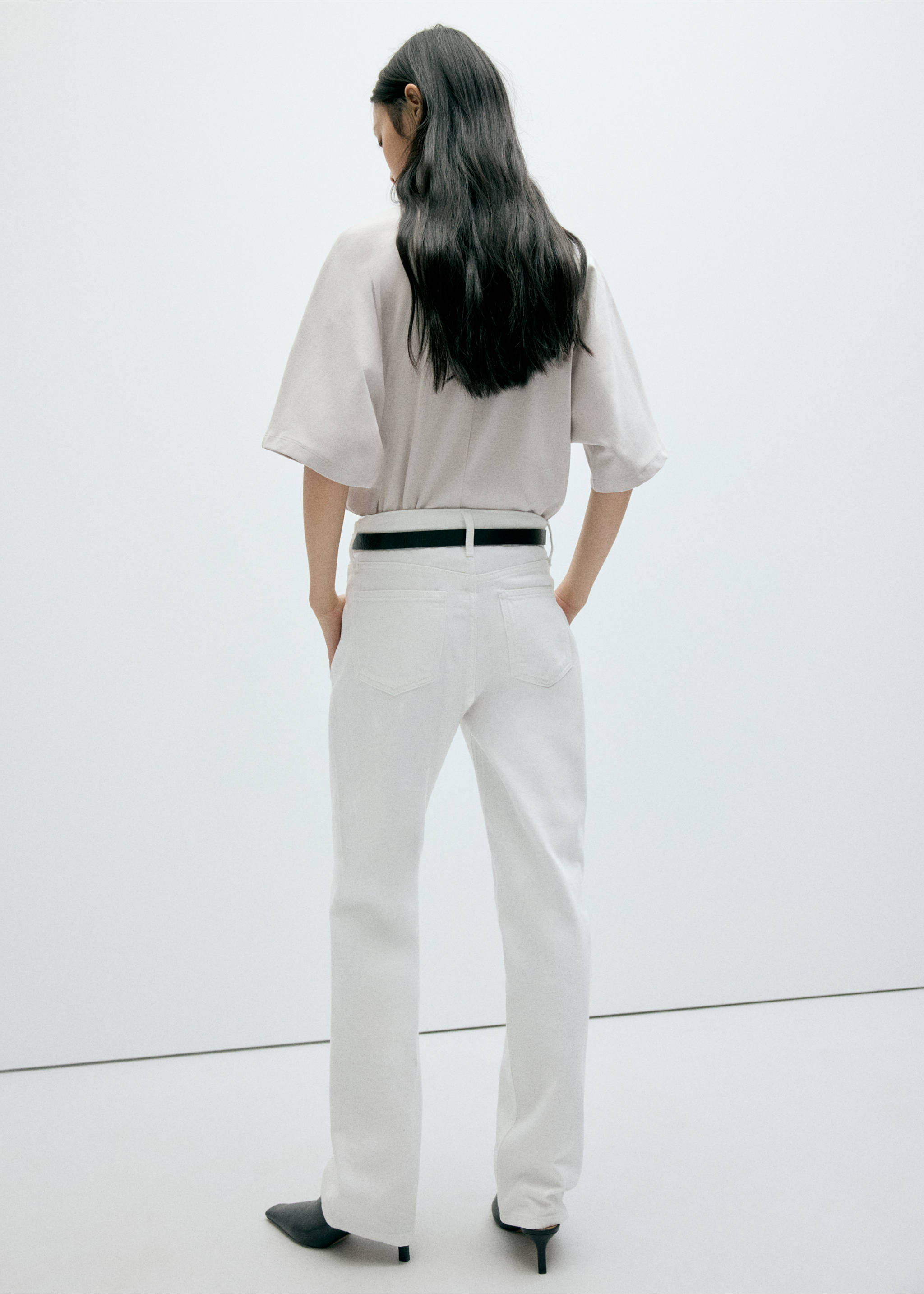 Oversized T-shirt with stitching detail - Reverse of the article, Grey. Ref: 37054115-00.