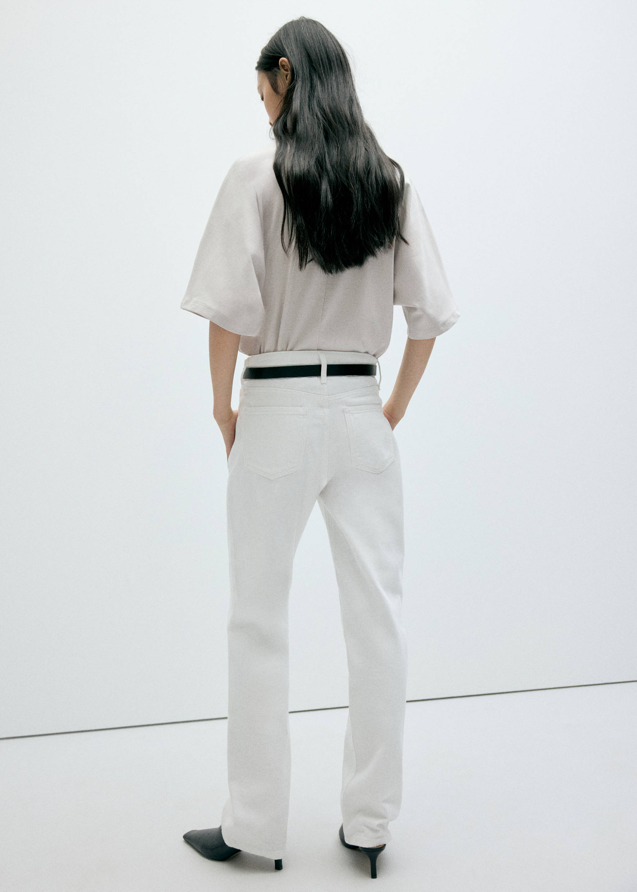 Oversized T-shirt with stitching detail - Reverse of the article