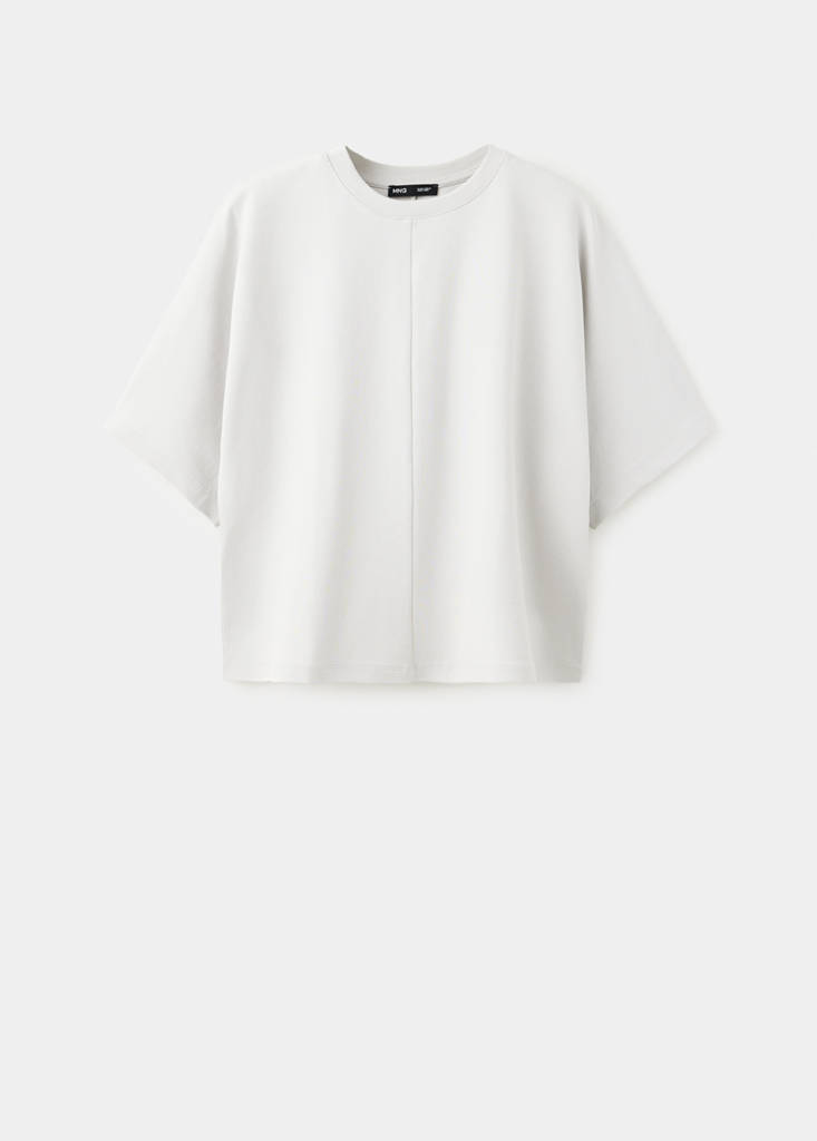 Oversized T-shirt with stitching detail — Grey