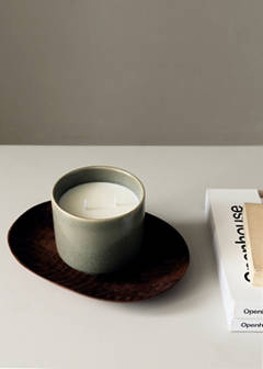 Stoneware container candle — Brown 1