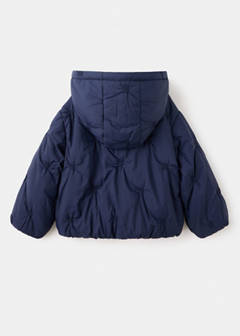 Hood puffer coat — Navy 4