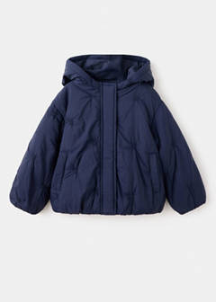 Hood puffer coat — Navy 2