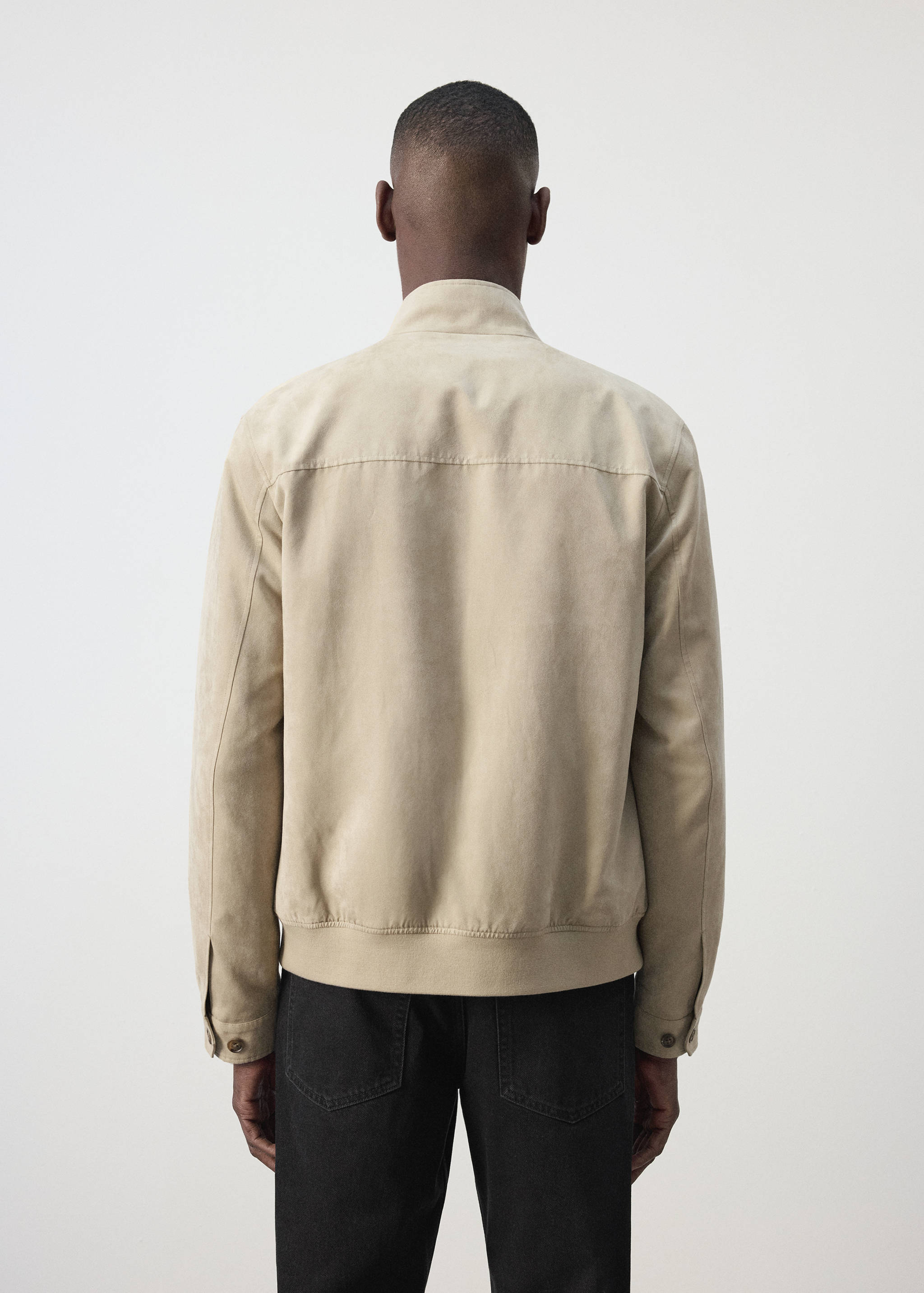 Suede-effect bomber jacket - Reverse of the article